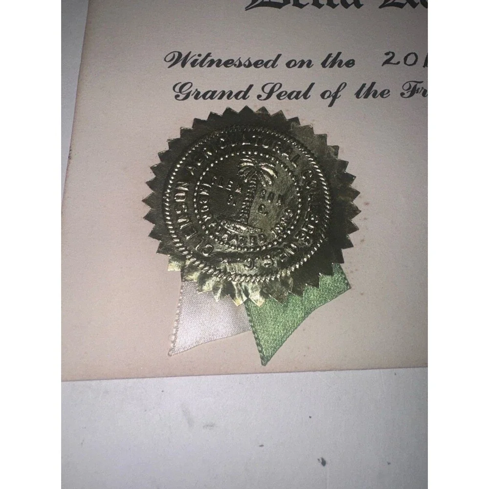 1963 Clemson Delta Kappa Alpha Certificate 1967 Navy Discharge Document Lot